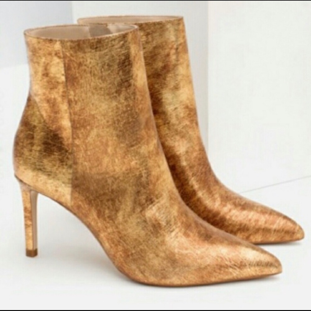 ZARA Leather Boots Booties Mid-heel